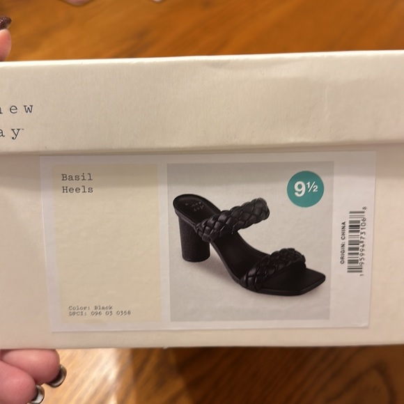 Women's Black Basil Mule With Round Heels & Woven Straps- A New Day™ - Picture 14 of 16